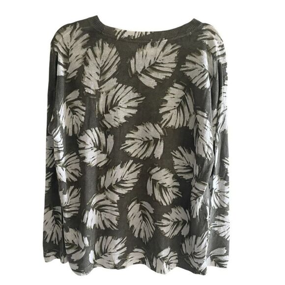 J Jill Green Palm Linen Modal Lightweight Sweater Top Women’s Size Small - Picture 6 of 6